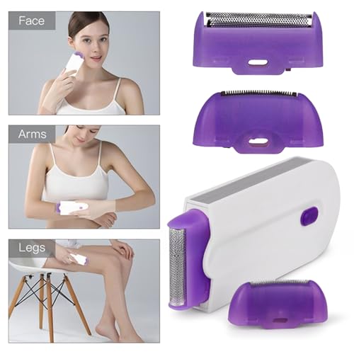 KAILIYA Portable Painless Epilator for Women & Men, 1 Pack, Violet/White