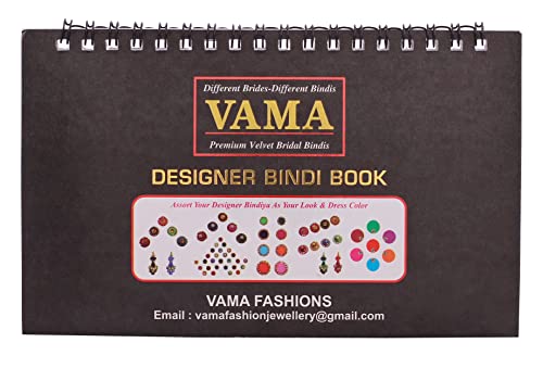 VAMA Stone Bindi Book - 372 Multicolour Rhinestone Bridal Spiral Bindis
