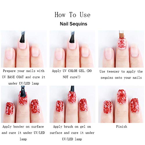 Sethexy 12-Color Holographic Glitter Powder for Nail Art (A)