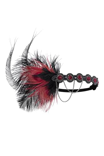 BABEYOND 1920s Flapper Feather Headband - Vintage Gatsby Hair Accessory