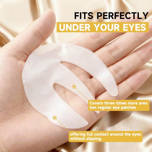 PDRN Under Eye Patches - 4 Pairs, 6-in-1 Korean Eye Mask with Caffeine, Kojic Acid & Retinol