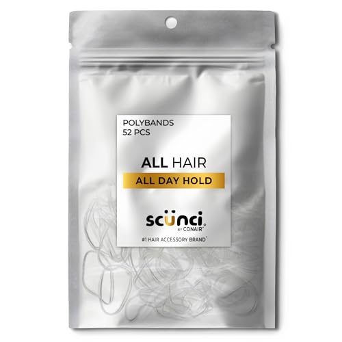 Scunci Clear No Damage Poly Hair Bands - 52 Count