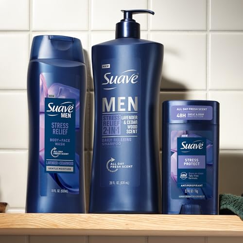 Suave Men Citrus Rush 3-in-1 Shampoo Conditioner & Body Wash 12.6oz (6 Pack)