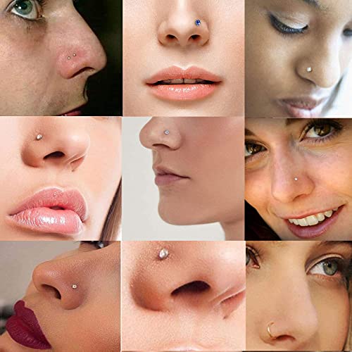Nose Piercing Kit - 4 Pack Self-Piercing Gun with Hypoallergenic Studs