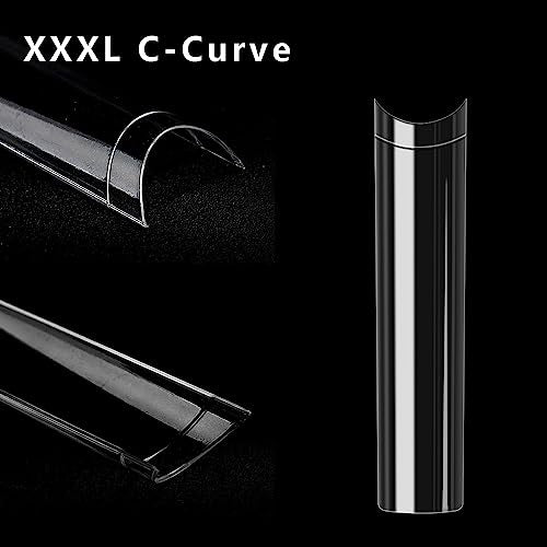 240pcs Extra Long Clear Half Cover Nail Tips for DIY Manicure