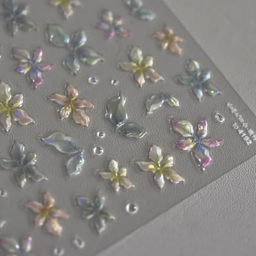 Spring & Summer 5D Floral Nail Stickers - Self-Adhesive Nail Art Decals