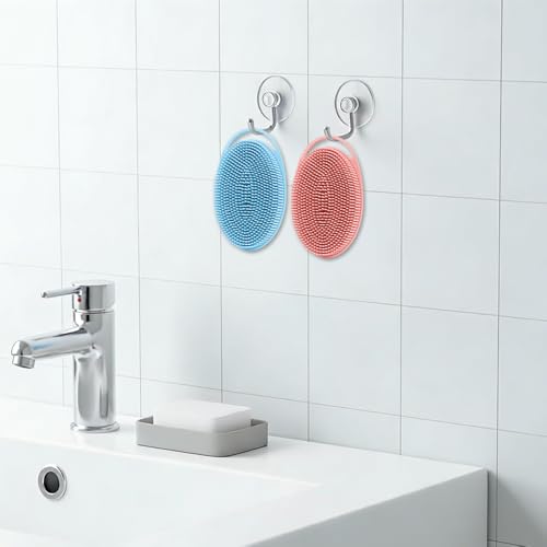 Silicone Body Scrubber Set - 2 Pcs Exfoliating Loofah for All Skin Types