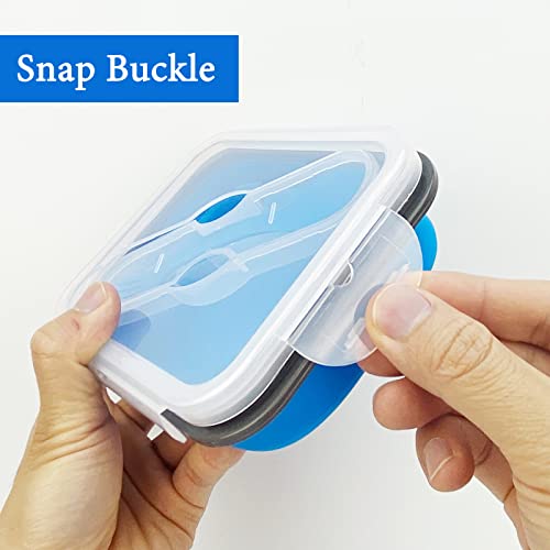 Small Silicone Collapsible Lunch Container with 2-in-1 Spoon & Fork