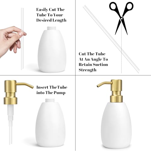 304 Stainless Steel Soap Dispenser Pump Replacement - 2 Pack, Brushed Gold