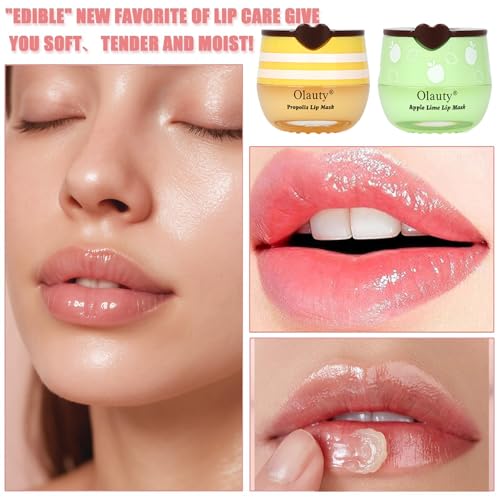 Honey Lip Balm Set - 6 PCS Moisturizing Lip Mask with Natural Extracts - Flavors: Strawberry, Watermelon, Apple Lime, Cherry, Mint