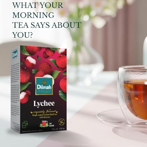 Dilmah Lychee Black Ceylon Tea - 20 Individually Wrapped Bags