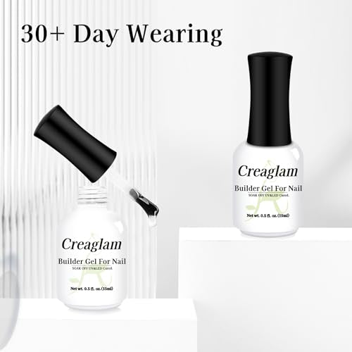 Creaglam 7-in-1 Builder Gel for Nails - Clear Hard Gel 15ml