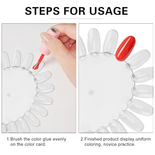 20 Pcs Plastic Nail Swatch Wheels for Nail Art Practice
