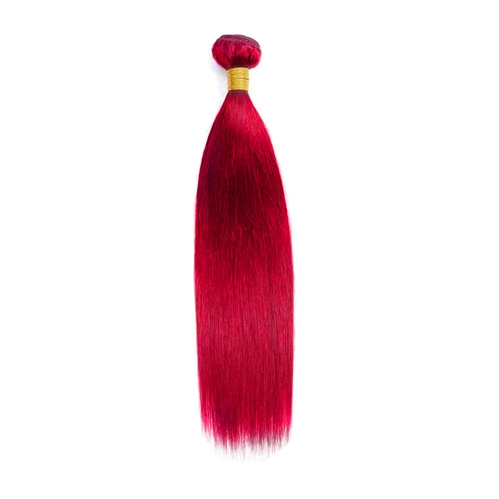 34 Inch GveoXvo Red Straight Bundles Burgundy Bundles Human Hair Unprocessed Virgin Crimson Red Straight Bundle Hair Weave