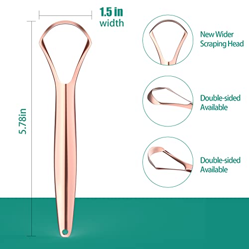 RONAVO Family Pack Tongue Scrapers for Adults & Kids - 2 Colors, 4 Pack, Stainless Steel Oral Hygiene Tool