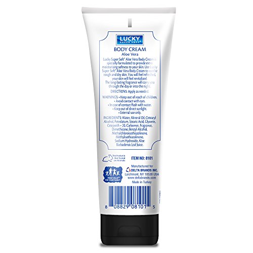 Lucky Super Soft Aloe Vera Body Cream - 8 Ounce Moisturizer