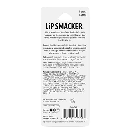 Lip Smacker Fruit Glaze Banana Lip Oil - Ultra-Hydrating Shine