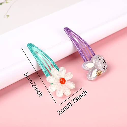 Wingchold 8Pcs Unicorn & Rabbit Snap Hair Clips for Girls