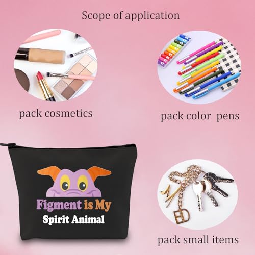 MNIGIU Fig BLK Purple Dragon Cosmetic Makeup Bag - Gift for Dragon Lovers