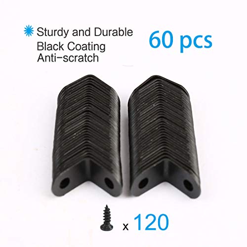 uxcell 60pcs L-Shaped Metal Angle Brackets for Furniture Support