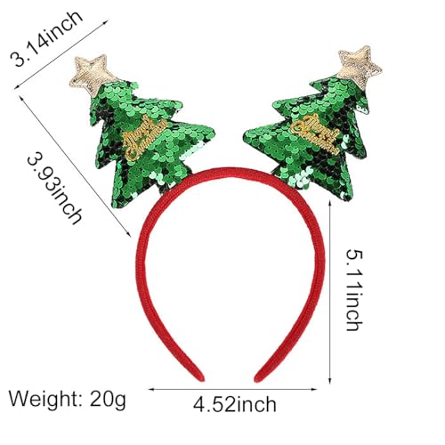 SARATA Christmas Headbands for Women Glitter Sequin Hair Hoop - Style1