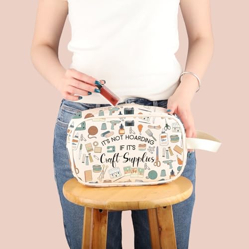 Craft Supplies TM Canvas Makeup Bag - Funny Gift for Crafters & Sewers