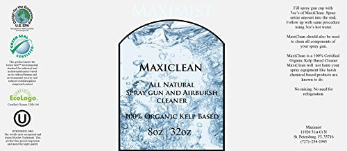 MaxiMist MaxiClean Organic Airbrush Spray Tan Gun Cleaner - 32 Fl Oz