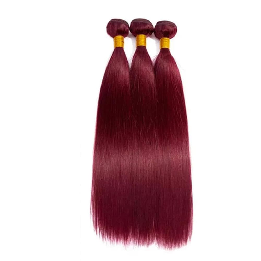 30 32 34 Inch 99J Bundles Human Hair Dark Burgundy Straight 3 Bundles 150g 8A Brazilian Virgin Hair Double Weft Red Bundles Human Hair Extensions