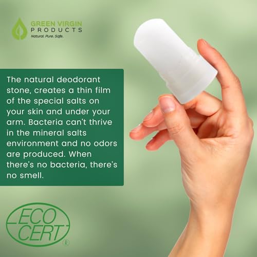 100% Pure Mineral Salt Deodorant Stone - Natural, Non-Toxic Protection