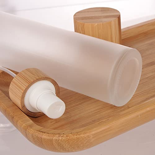 COSIDEA 4oz Frosted Glass Spray Bottles with Bamboo Lids - Liquid Perfume & Cosmetic Containers