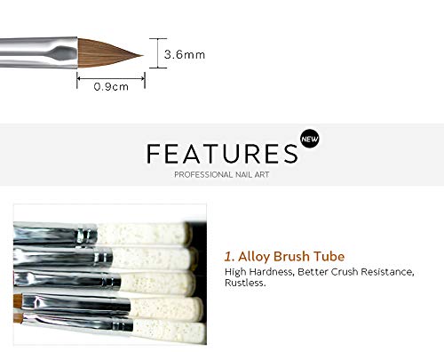 Rolabling Kolinsky Nail Art Brush Size 2 – Painting Pen for Acrylic & UV Gel