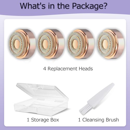 Generation 2 Replacement Heads for Flawless Facial Hair Remover Replacement Head,Suitable for Flawless Replacement Heads Gen 2 for Flawless Facial Hair Remover for Women,As Seen On TV.(4 Pack)