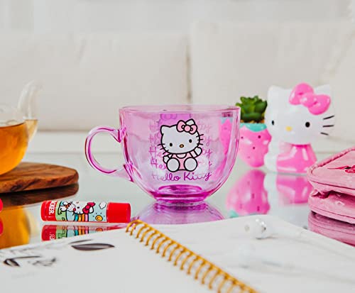 Hello Kitty Purple Glass Coffee Mug - 16oz Sanrio Design