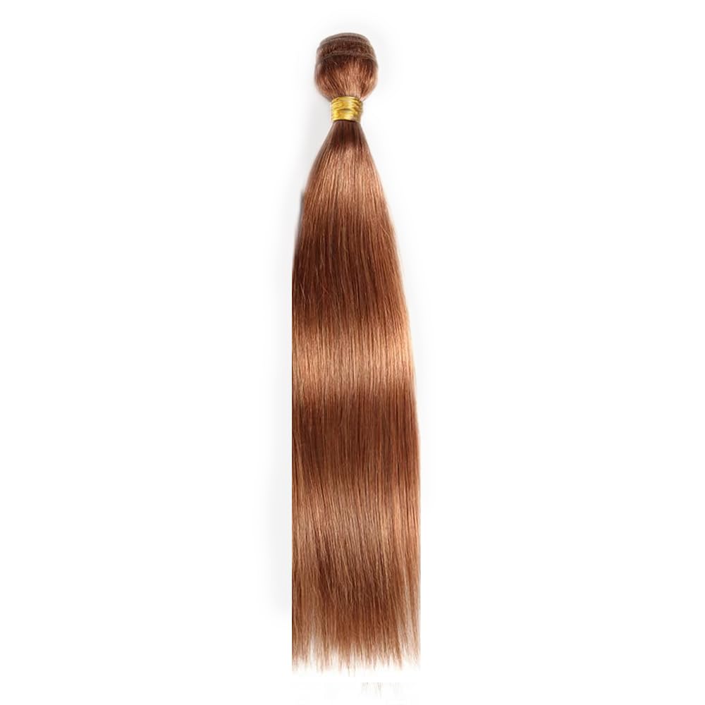 #30 Brown Bundles Straight Bundles Human Hair 20 Inch Light Brown Straight Bundle Unprocessed Brazilian Virgin Weave Hair 1 Bundle 50 Gram Per Bundle
