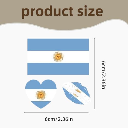 Argentina Flag Temporary Tattoos 30 Pack - Patriotic Face & Body Stickers for Parties