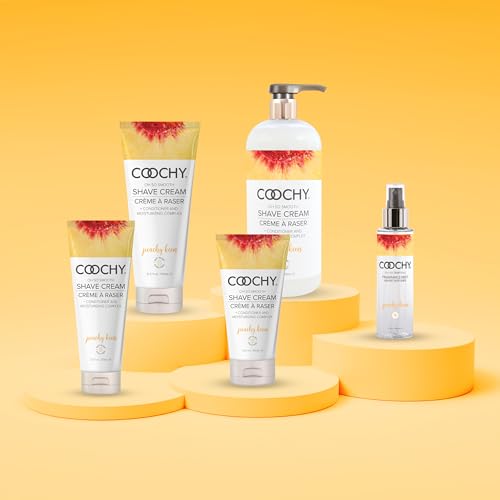 Coochy Shave Cream - Moisturizing Shave Lotion - Gentle Intimate Shaving Cream - For Bikini Area, Underarms, Legs & More - Rash-Free, Hydrating Formula - Peachy Keen, 3.4 oz