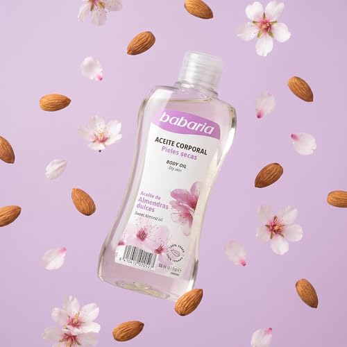 Babaria Sweet Almond Body Oil 300ml - Moisturizing and Nourishing Skin Care