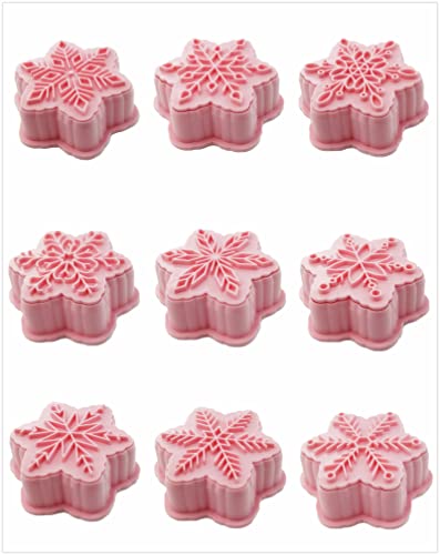 9-Pattern Snowflake Cookie Stamps Set - Food Grade Plastic Molds