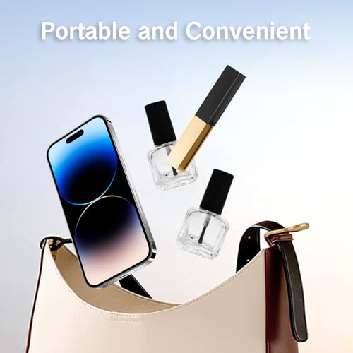 NIIIYTYB 2 Pack 5ML Empty Nail Polish Bottles with Brush & Funnel - DIY Liquid Storage