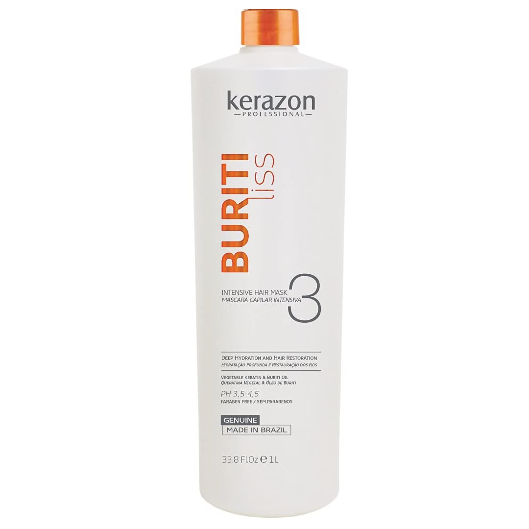 Brazilian Keratin Hair Mask - Intensive Deep Conditioner for Smooth, Frizz-Free Hair | 33.8oz/1L