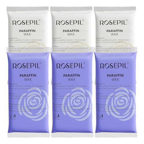 Rosepil Paraffin Wax Refills for Hands and Feet - 6 Pack Lavender & Unscented