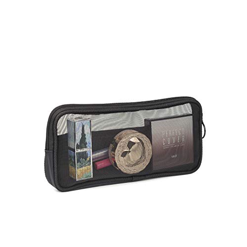 Patu Medium Mesh Travel Toiletry Bag Set of 2 - Black