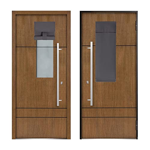 Blackout French Door Curtain - Dark Grey, 8" x 36" Panel for Privacy