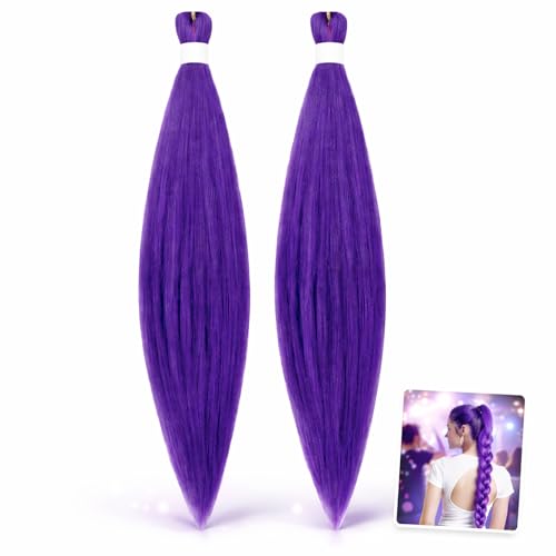 Purple Synthetic Hair Extensions 30 Inch 2 Pack - Long Braiding Hair for Box Braids & Styles