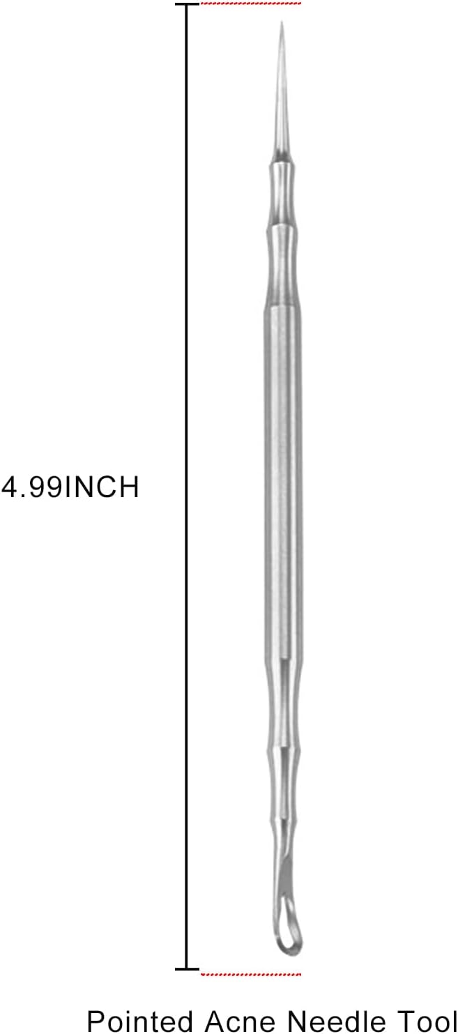 Pointed Blemish Removal Tool - 2-in-1 Stainless Steel Skin Care Remover for Face & Nose