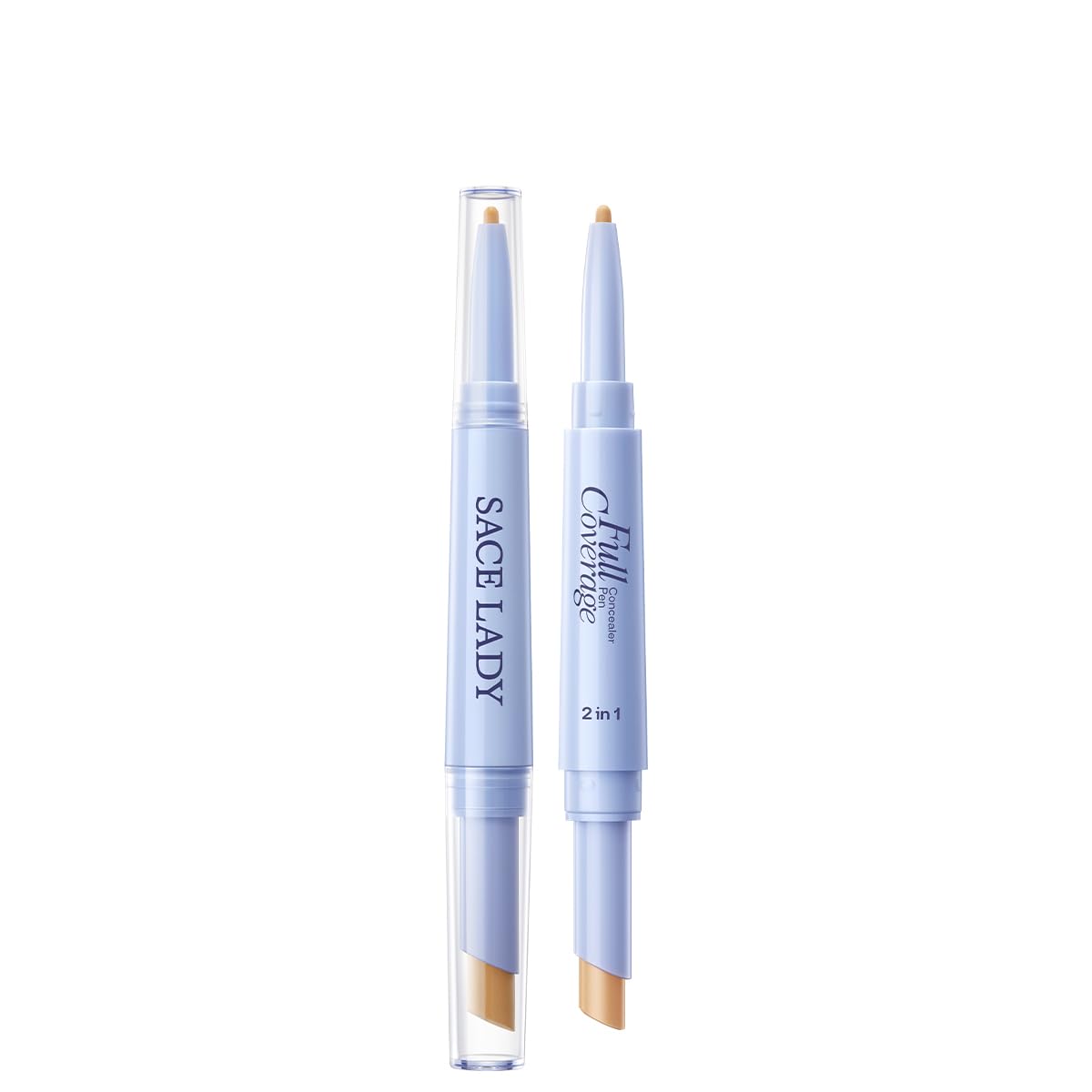 Full Coverage Concealer Pen - Dual-End Waterproof Stick for Dark Circles & Blackheads | Lightweight & Sweatproof - #01 Light Natural