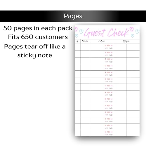 Guest Check Notepad for Servers - Steak Temperature Order Pad (3-Pack)