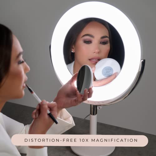Ilios Lighting 10x Magnification Compact Mirror - Distortion-Free & Magnetic