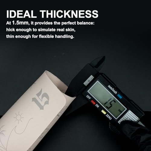 Guapa 1.5mm Tattoo Practice Skin - Double-Sided Silicone Pad, 3 Pack