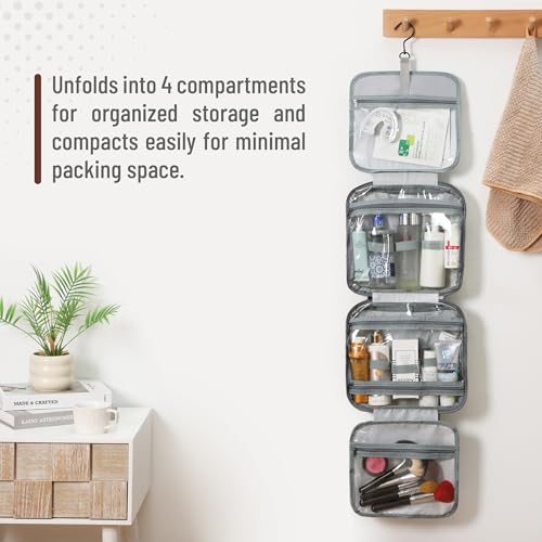 Travel Toiletry Bag with Hanging Hook - Water-Resistant Men's & Women's Organizer